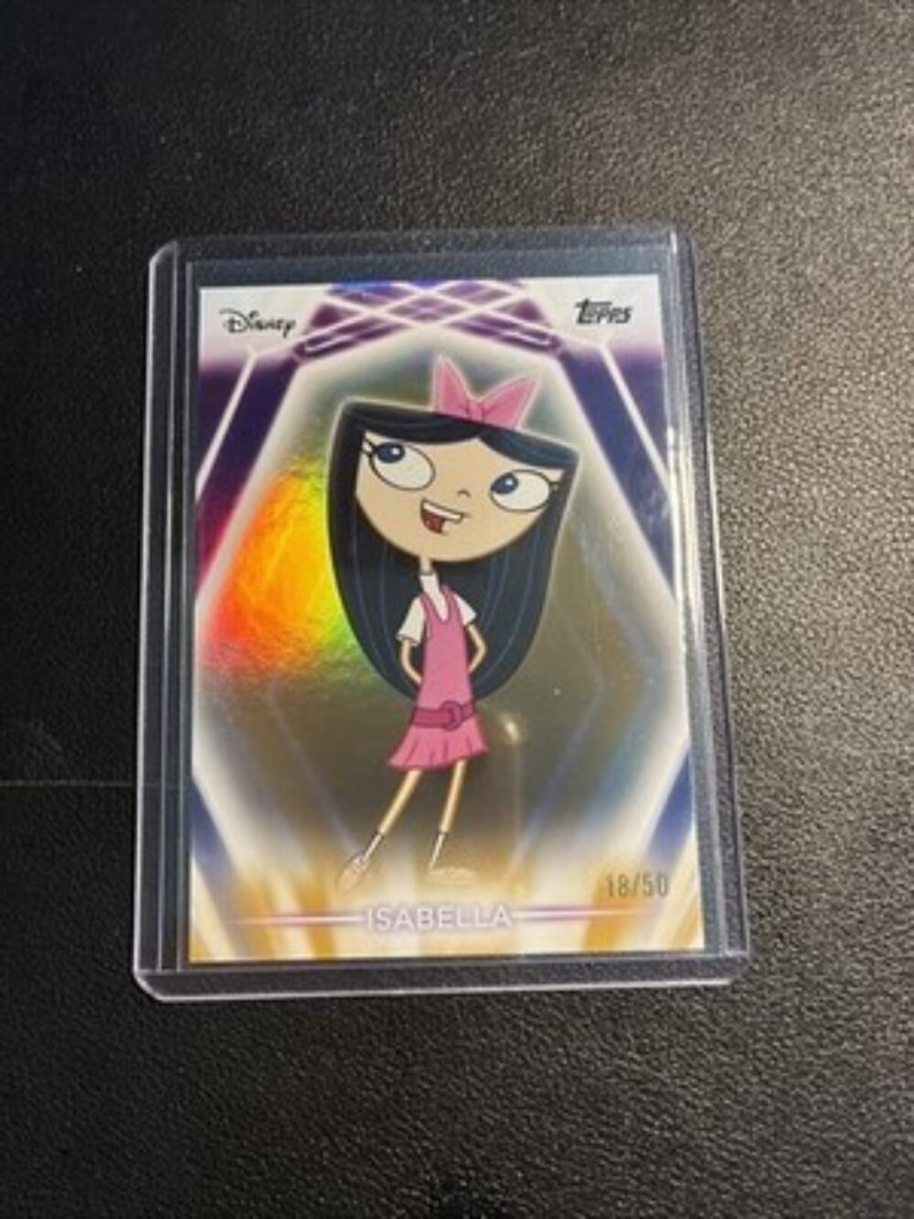 Topps 2026 Disney Neon Gold Isabella #3 Card 18/50 Phineas and Ferb